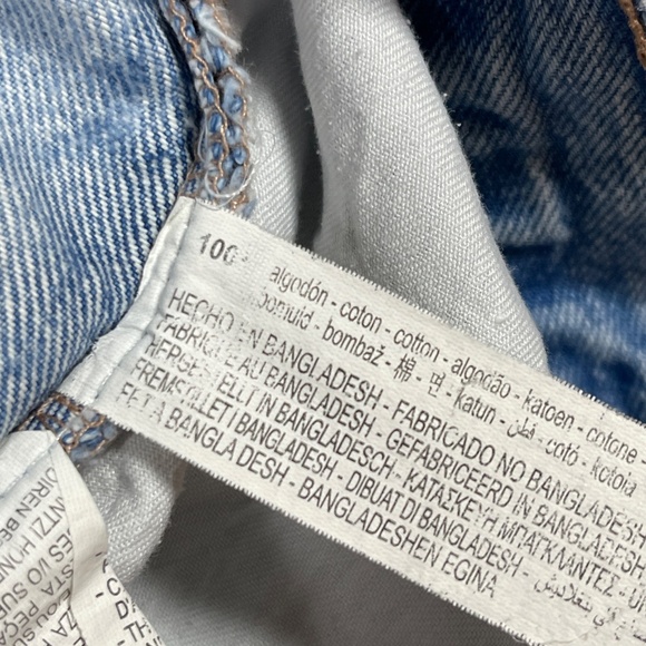 Zara Jeans Womens 10 Blue High Rise Straight Leg Denim Classic Casual Distressed - Picture 4 of 12